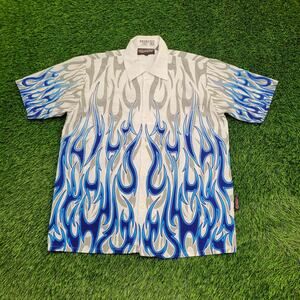 Vintage Sapphire-Lounge Tribal Flames Shirt S/M 22x28 Extra Baggy